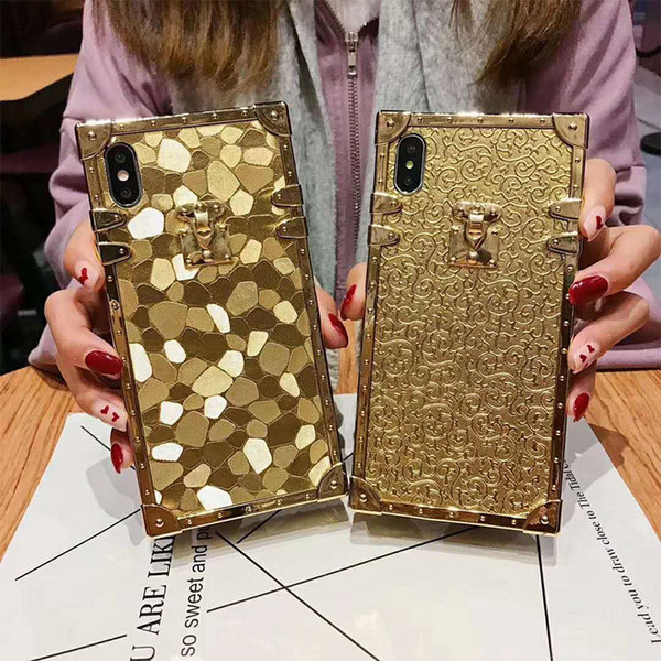 Retail Luxury Leather Phone Cases Fashion Bling PU Skin for XS MAX XR 7 8 Plus X PU Leather Hybrid TPU Back Cover With Lanyard