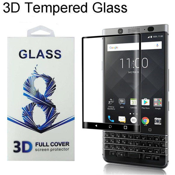 Full Cover 3D Curved Side For Blackberry Keyone Blackberry Key2 two Priv Tempered Glass Screen Protector 0.2MM with Retail Package