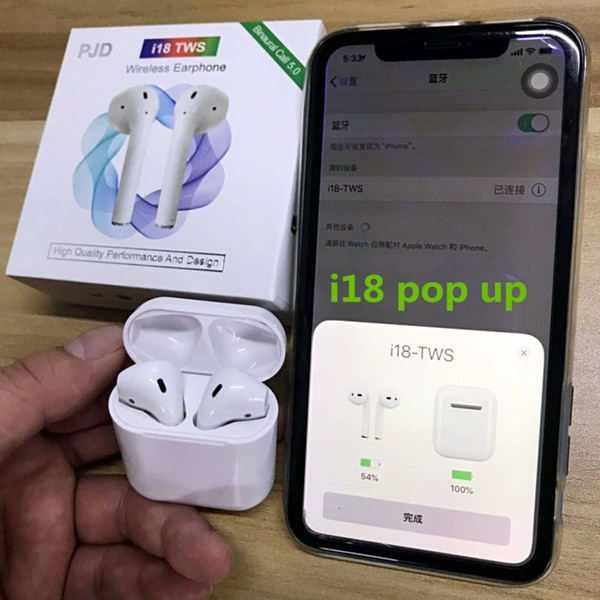 New i18 tws Mini Earphones Pop Up Window Touch Control with Mic Bluetooth 5.0 Headphones Stereo Sound VS i10 i11 i12 i14 tws