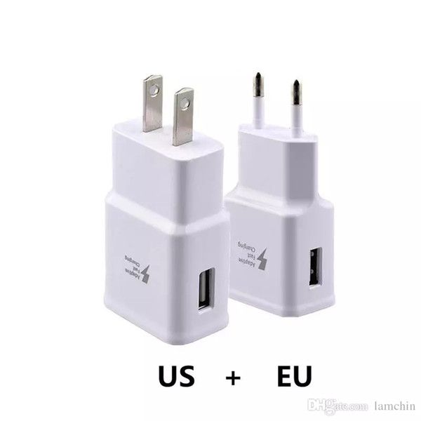 OEM Quality Fast Charger Travel Wall Chargers 9.0V1.67A 5.0V2.0A Fast Charging Adapter US EU Plug For Samsung Galaxy S6 S7 S8 PLUS NOTE78 45