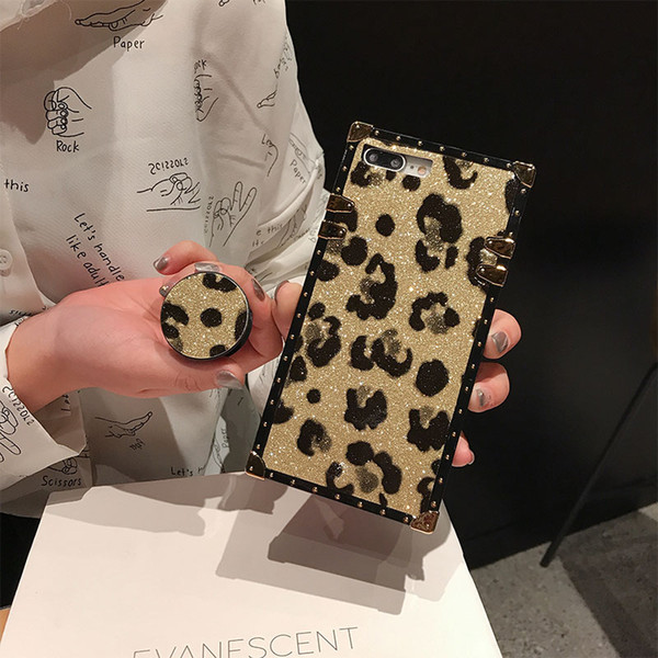 One piece For Samsung Galaxy S8 S9 Plus Note 8 9 Soft Cover luxury square Speckle pattern Holder For iphone XS MAX