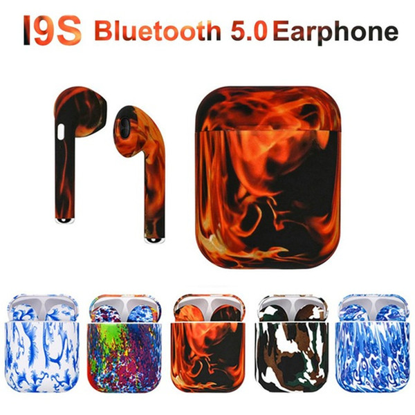 i9s TWS Camouflage Colour Wireless Mini HIFI Bluetooth V5.0 Earbud Wireless Headsets Head Phones Earphone for Apple Andorid iPhone