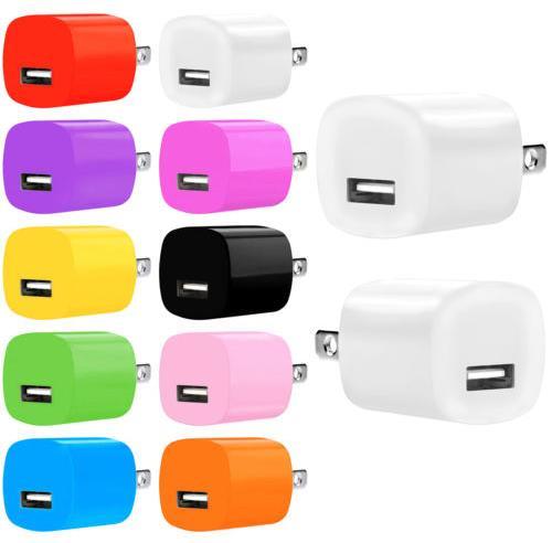 Colorful 5V 1A US Ac house wall charger for samsung for iphone X 8 6 7 plus