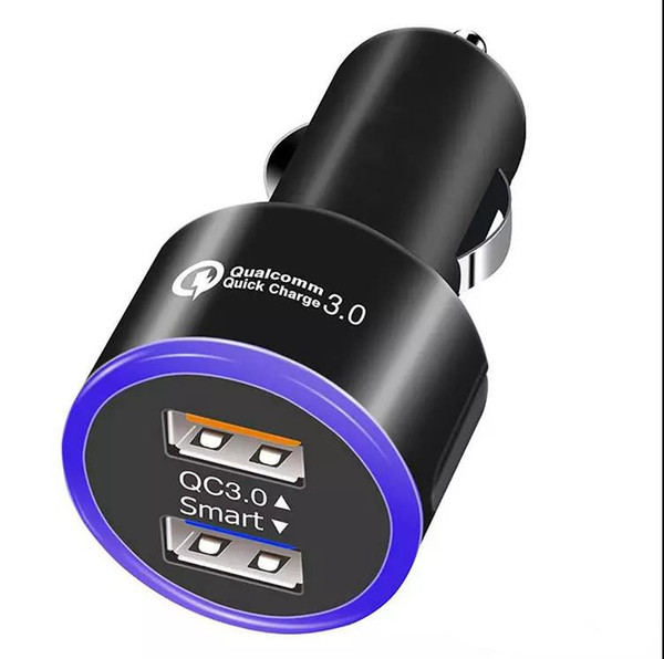 Top Quality QC3.0 6.2A Turbo USB Car Charger Quick Charge Car-charger Dual USB Car Mobile Phone Charger