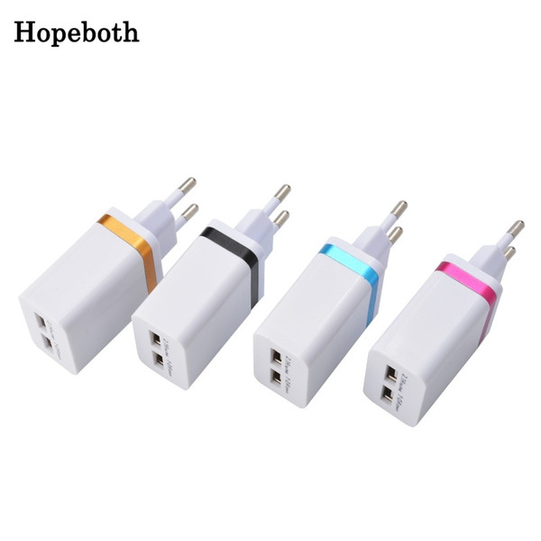 Universal 2.1A Wall Charger Plug US EU Dual USB 2 Port AC Power Adapter 2 ports for iphone 5 5s 6 7 8 8plus for Samsung HTC