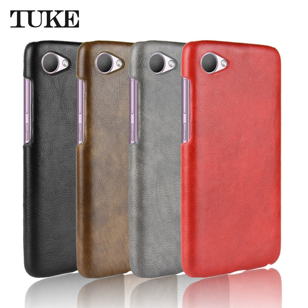 TUKE For HTC Desire 12 Case Luxury Litchi Pattern PU Leather Hard Back Cover Shockproof Case For HTC 12 D12 5.5 inch Phone Skin