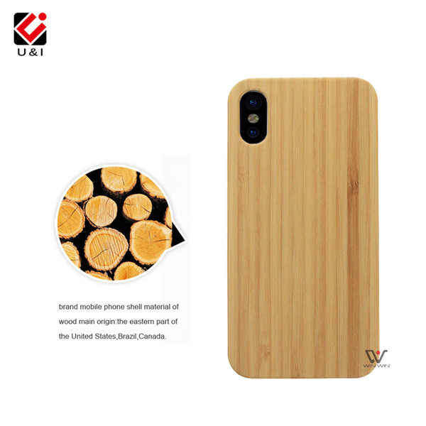 For iPhone X Blank Bamboo Case PC Back Protector Coque For iPhoneX XS Wood OEM Support Custom LOGO Brand Photo Protector Cover