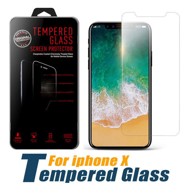 For iPhone XS Max XR Tempered Glass iPhone X 8 8 Plus Screen Protector Iphone 6 7Plus Film For Galaxy J3 Prime J7 Refine With Retail Package