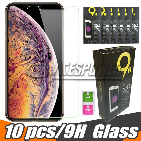 For Iphone X XR XS MAX Tempered Glass Clear Screen Protector for LG Stylo 4 Samsung Galaxy J7 J5 Prime Paper Package