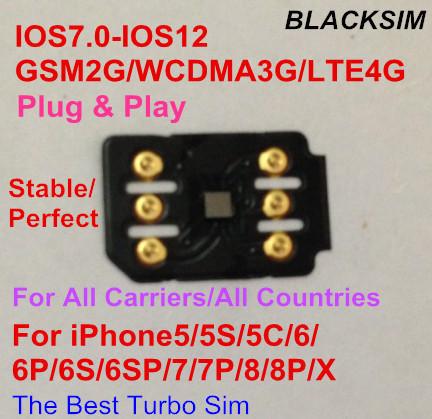 Free DHL NEWEST BLACKSIM Super sim 4G Unlock all IOS Version for US/T-mobile,Sprint, Fido,DoCoMo & other carriers ONESIM GEVEY Turbo sim