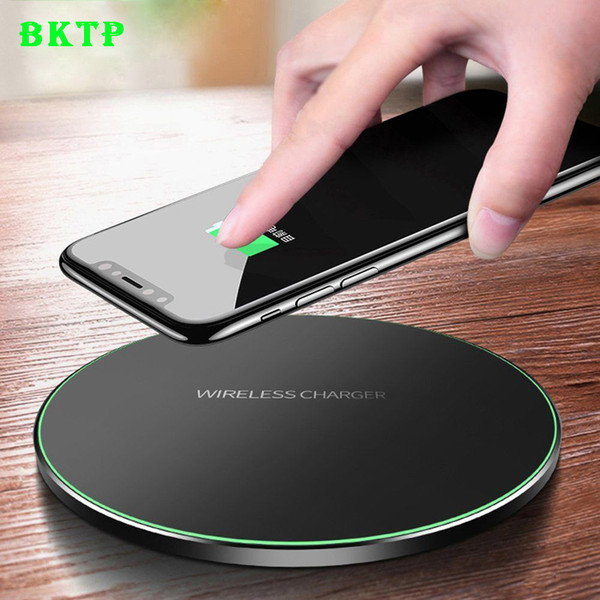 BKTP Qi Wireless Charger For iPhone 8 X XR XS Max QC3.0 10W Fast Wireless Charging for Samsung S9 S8 Note 8 9 S7 USB Charger Pad