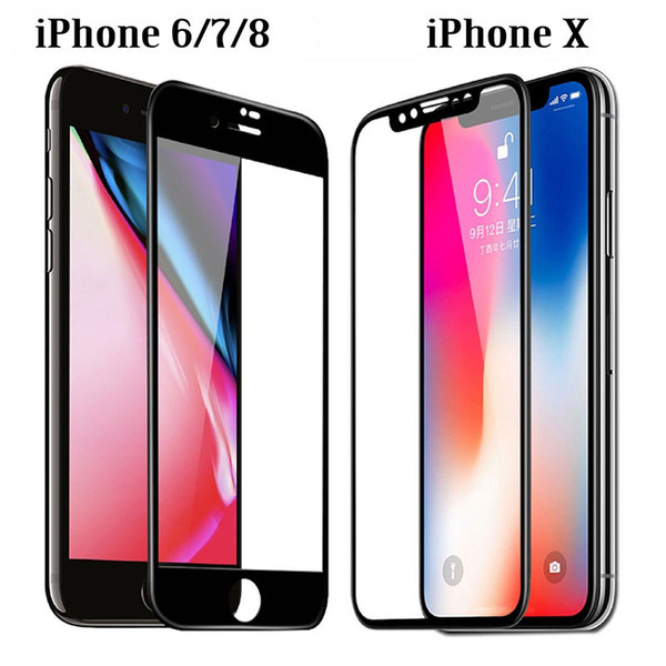 Tempered Glass 3D 9H Full Coverage Phone Explosion-proof LCD Screen Protector Film for iPhone XS Max MR X 8 7 6 6s Plus