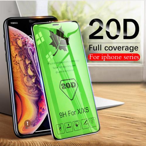 20D Curved Edge Protective Glass on the For iPhone 8 X XS Max XR Tempered Glass For iPhone 7 8 6 6S Plus X Screen Protector Film Retail Pack