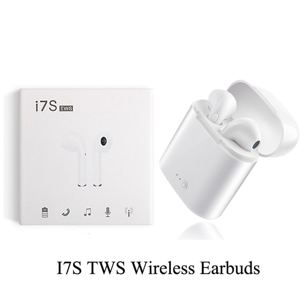 I7S TWS Wireless Headphones Earbuds Earphones With Charger Box Dock V4.2 Stereo Wireless Bluetooth Earbuds For IPhone Android