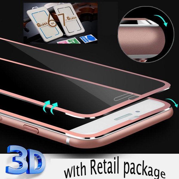 3D Curved Full Coverage Screen Protector Film for iPhone X 7 8 iphone 6/6s plus Tempered Glass Full Cover Titanium Edge Film