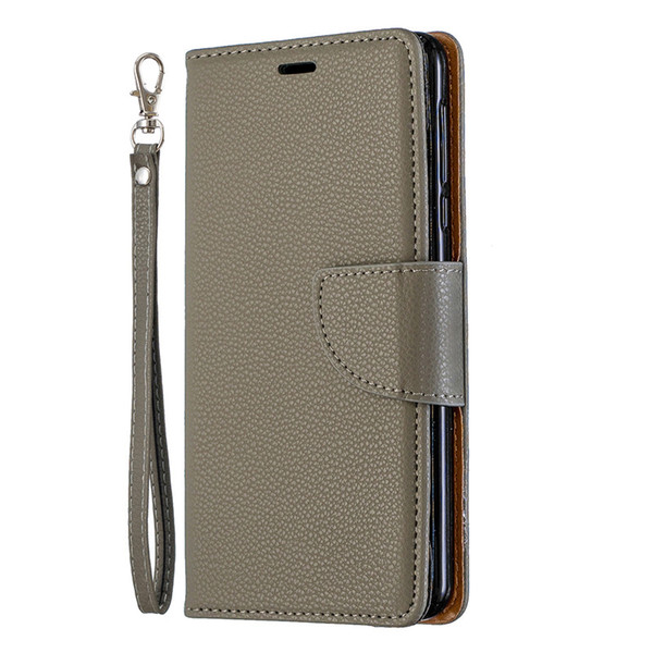 Flip Cover Stand Wallet For Nokia3.1 (2018) Case Pure Color Lichee Pattern PU Leather Mobile Phone Cases