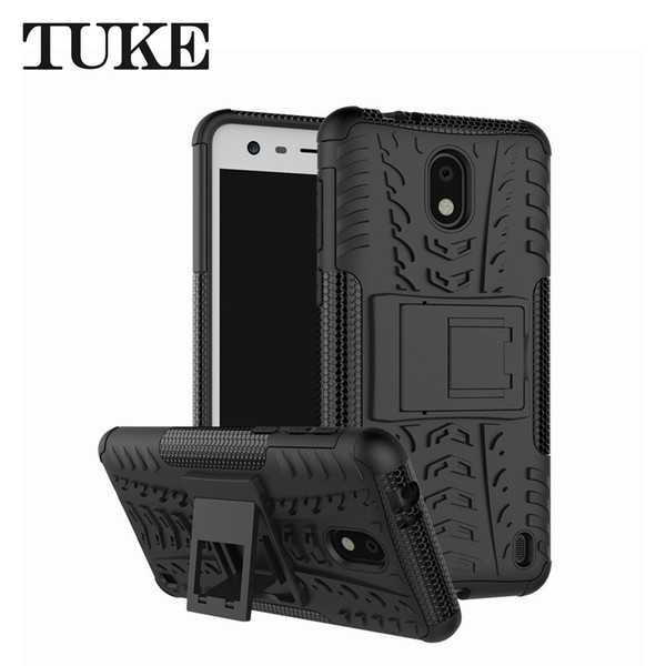 Armor Case For Nokia 2 5.0'' Phone Case Cover For Nokia 2 Soft Silicone + Plastic Cases Protective With Kickstand Cover Shell