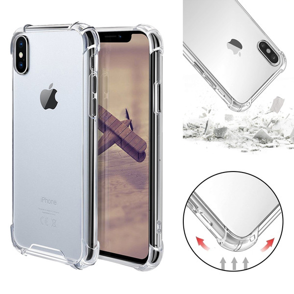 Transparent Shockproof Acrylic Hybrid Armor Bumper Soft TPU Frame PC Hard Case Cover for iPhone XR XS MAX 8 7 Samsung S10 Plus