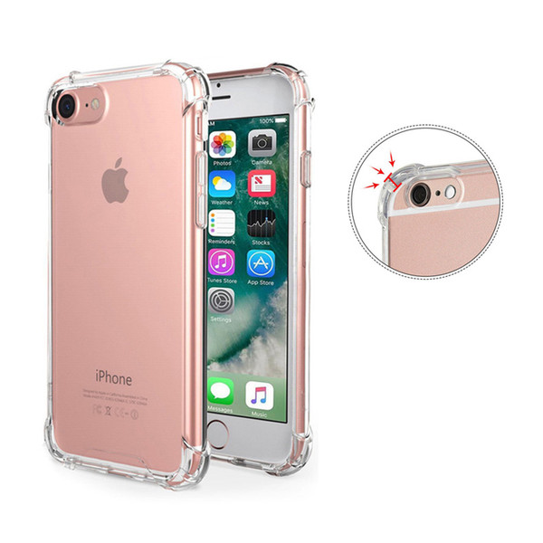 Shockproof Transparent Case for iPhone X XS Max 8 7 Plus Soft Gel TPU Cases Clear Back Cover for Samsung S9 S8Plus