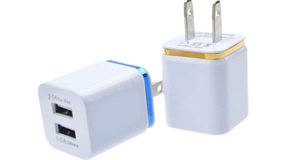 Universal 2.1A Wall Charger US EU Plug Dual USB 2 Port AC Power Adapter 2 ports for iphone 6s 7 8 plus for Samsung HTC