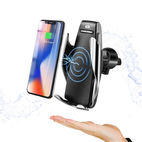 Wireless Car Charger S5 Infrared Sensor Automatic Clamping Fast Charging Phone Holder Mount for iPhone Xs Max Huawei Mate 20 Pro Samsung S9