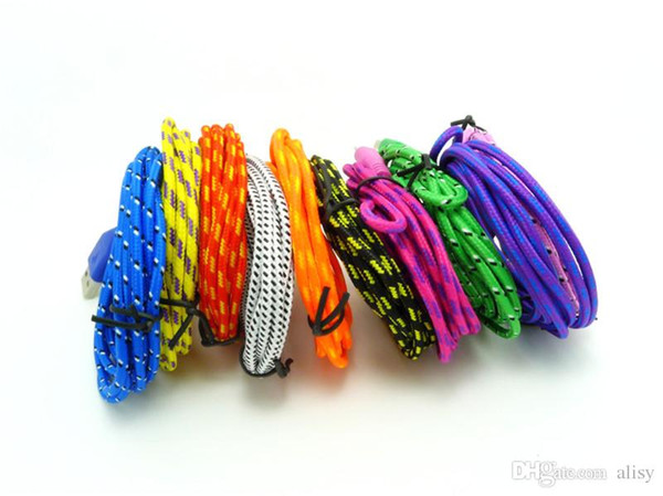 1M 2M 3M Fabric Braided Data Charger Charging Cable Wide Fiber Nylon Fabric Woven Cord Lead Samsung from alisy