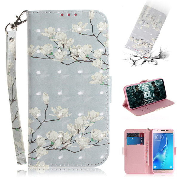 Flip Cover Phone Bags For Samsung Galaxy J5 2016 J510 Case 3D Painting PU Leather Soft Silicon Wallet Covers Cases Coque