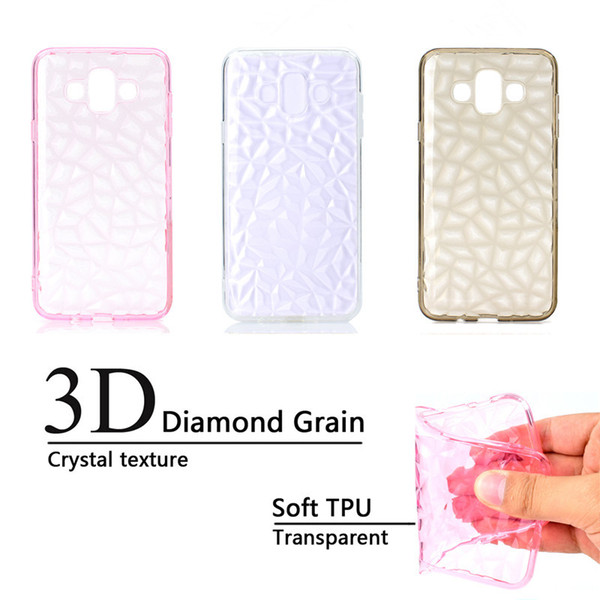 Back Cover For Samsung Galaxy J7 Duo Case Transparent Soft TPU 3D diamond pattern Mobile Phone Cases For Samsung J7 Duo