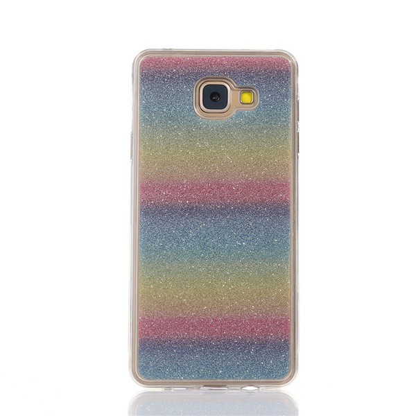 For Samsung Galaxy J7 Prime Cover Fashion Bling Glitter Gradient Mobile Phone Case Soft TPU Frosted Shimmering powder Phone Case