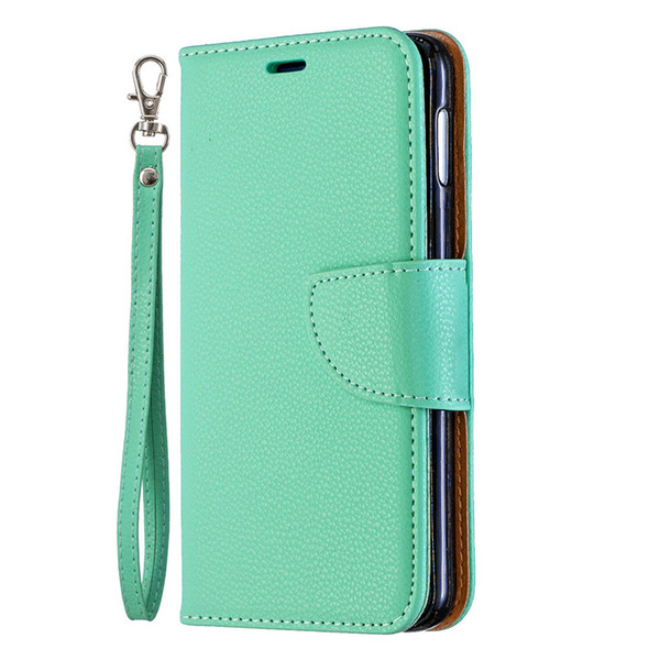 Flip Cover Stand Wallet For Samsung Galaxy S10E Case Pure Color Lichee Pattern PU Leather Mobile Phone Cases