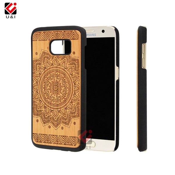 Mandala wood cell phone case for Samsung Galaxy s9 s9plus s8 s7 s7edge edge Cell Phones & Accessories supplier Cell Phone Accessories cases