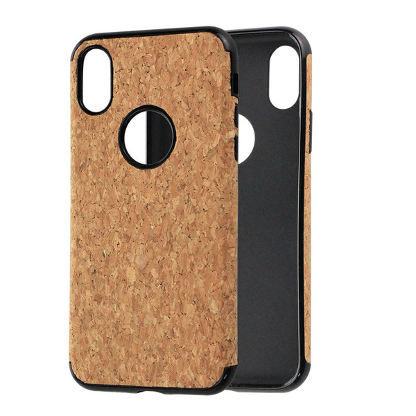 Hot Sale TPU Frame Thin Cork Wooden Mobile Phone Cover For iPhone 6 7 8 6Plus 8Plus X For Huawei Mate20 For Samsung