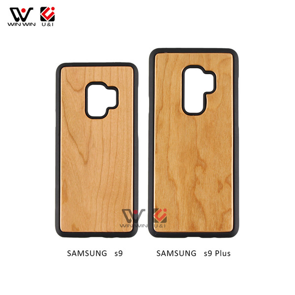 Hard PC+Blank Wood Back Laser Pattern Mobile Phone Cover For iPhone 6 7 8 6Plus 8Plus X For Huawei Mate20 For Samsung S9