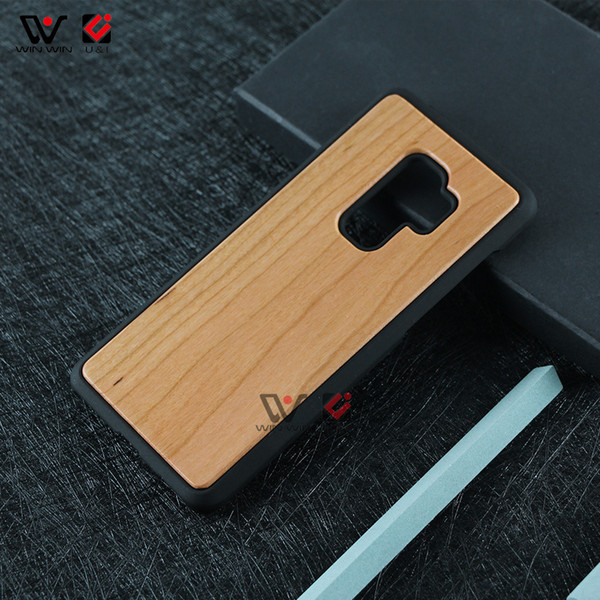 Wood Cell Phone Case U&I Real Natural wood with Shockproof Protective Cover Hard PC Case For Samsung S9 Plus