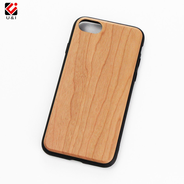 For IPhone 8 Wood Phone Case Blank TPU Rubber Shockproof Protective Cover Case For iPhone 5 6 7 7plus 6plus