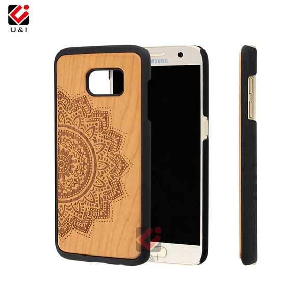 Laser Engraved Luxury Wooden For Samsung Galaxy s7 edge s7Edge Original Phone PC Back Case Protector Cover Cherry Wood Factory Manufacturer