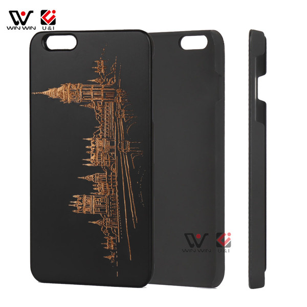 Romantic Black Bamboo Wooden Mobile Phone Cover For iPhone 6 7 8 7plus X XS Max For Huawei Mate20 For Samsung