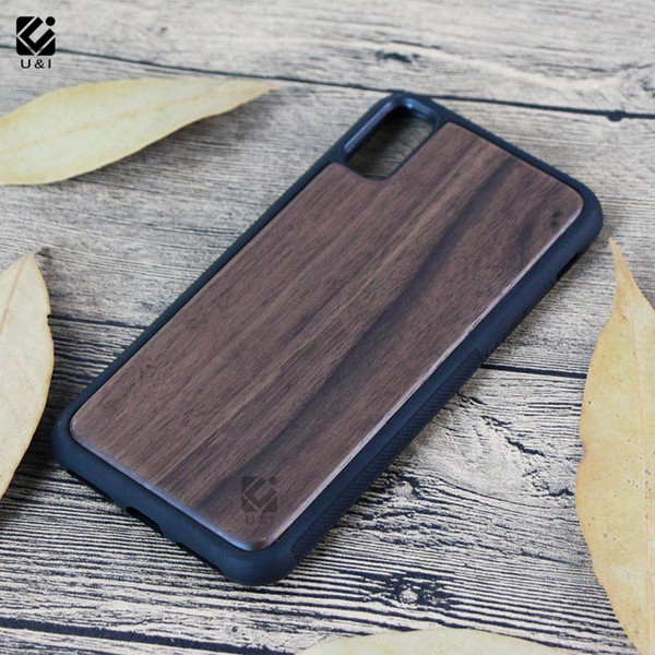 Durable Triple Layer Hybrid Wood PC+TPU Material Case For iPhone X XR XS Max Custom Blank Bamboo Wood Cover Crotection Cases