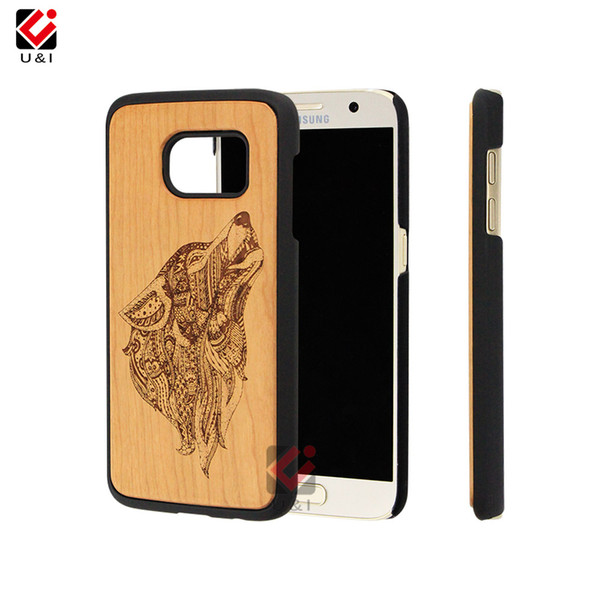 Wolf design wood cell phone cases for Samsung Galaxy s9 s9plus s8 s8plus s7 edge plus creative mobile back cover for Samsung note8