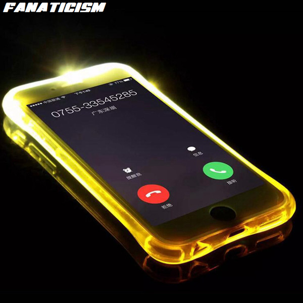 Fanaticism Case For Samsung S8 S9 Plus Note 8 9 LED Flash Light Reminding Case Soft Silicone Airbag Anti-knock Clear Cover