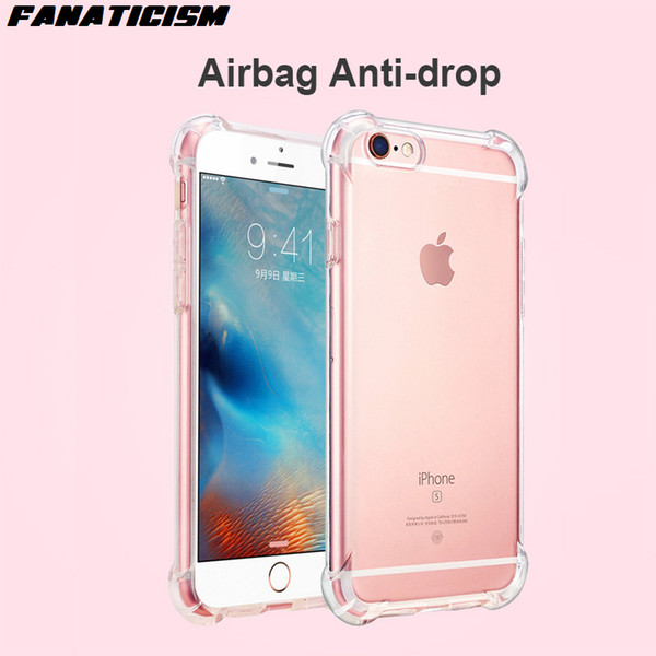 Fanaticism Clear Case For iphone X XR XS Max 5s SE 6s 7 8 Plus Case Anti-knock Thicken Soft TPU Silicone Cover 50pcs