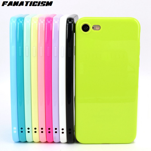 Fanaticism Colorful Glossy Soft Silicone Case For iphone X XR XS Max 5 SE 6 7 8 Plus Soft TPU Anti-knock Cover 50pcs