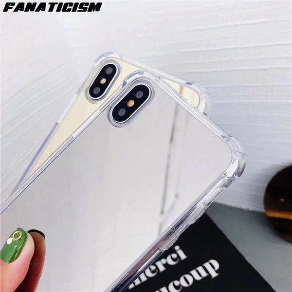 Fanaticism Anti-knock Luxury Plating Bling Mirror Case For Samsung Galaxy S8 S9 Plus Note 8 9 Thicken Soft TPU Silicone Cover