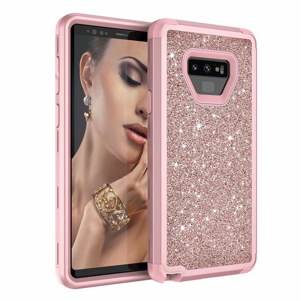 For Samsung Galaxy Note 9 Case 3in1 Glitter Bling Soft TPU Hard PC Back Cover for Samsung Galaxy Note 9 S9 S9plus