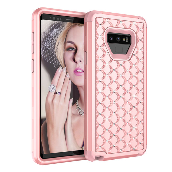 For Samsung Galaxy Note 9 Case Luxury Diamond 3in1 Soft TPU Hard PC Back Cover Phone Case for Samsung Note 9