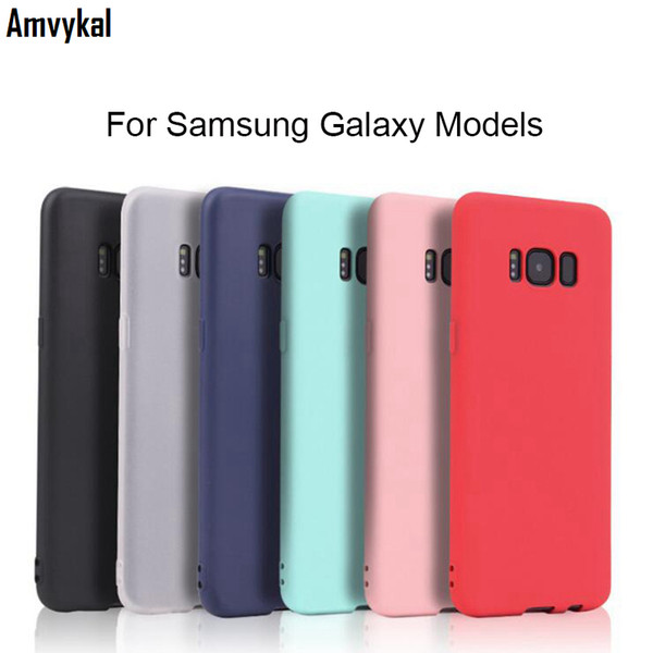 Amvykal Colorful Soft TPU Silicone Matte Phone Cover For Samsung S7 edge S8 S9 S10 plus S10e Note8 9 M10 M20 J4 Case