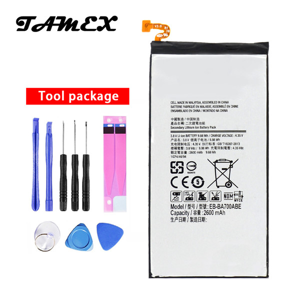 New Oem Replacement Phone Battery EB-BA700ABE For Samsung Galaxy A7 2015 A700 A700FD A700S A700L Batteria 2600mAh + Tools