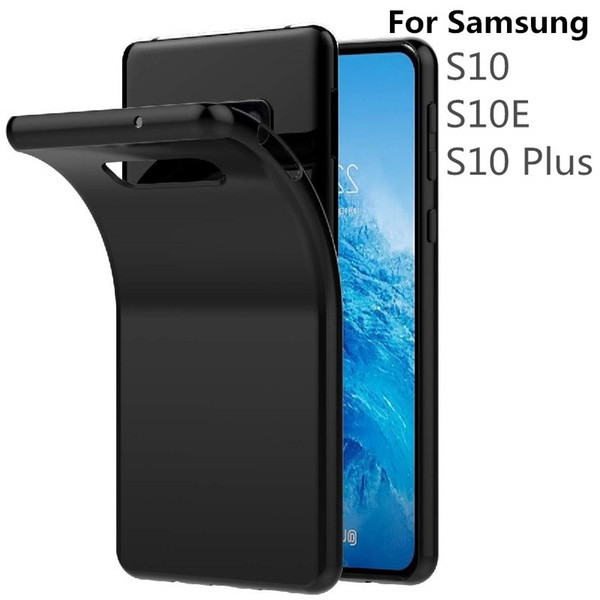 Black Matte TPU Phone Case For Samsung Galaxy S10 Plus S10E Note 9 Note 8 Ultra Thin Soft Silicone Protective Cover