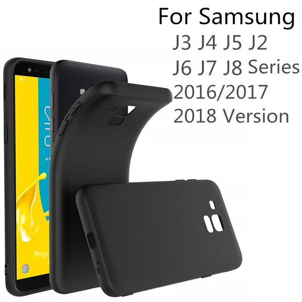 Black Matte TPU Phone Case For Samsung Galaxy J8 J7 J6 J5 J4 J3 J2 Pro 2018 2017 Ultra Thin Soft Silicone Protective Cover