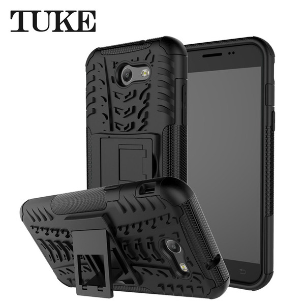 For Samsung Galaxy J3 PRIME 2017 Case, Shockproof Tough Rugged Dual Layer Protector Hybrid Case Cover with Kickstand